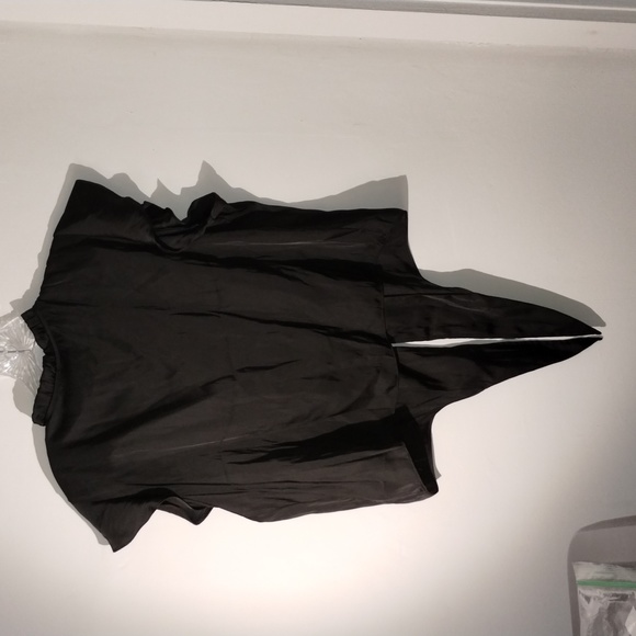 Joie Button up blouse M black sleeveless net - Picture 7 of 7